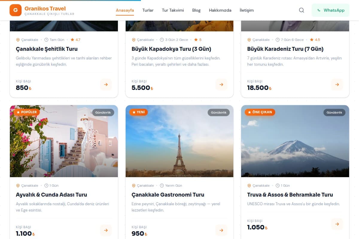 Granikos Travel — Tur Detayları