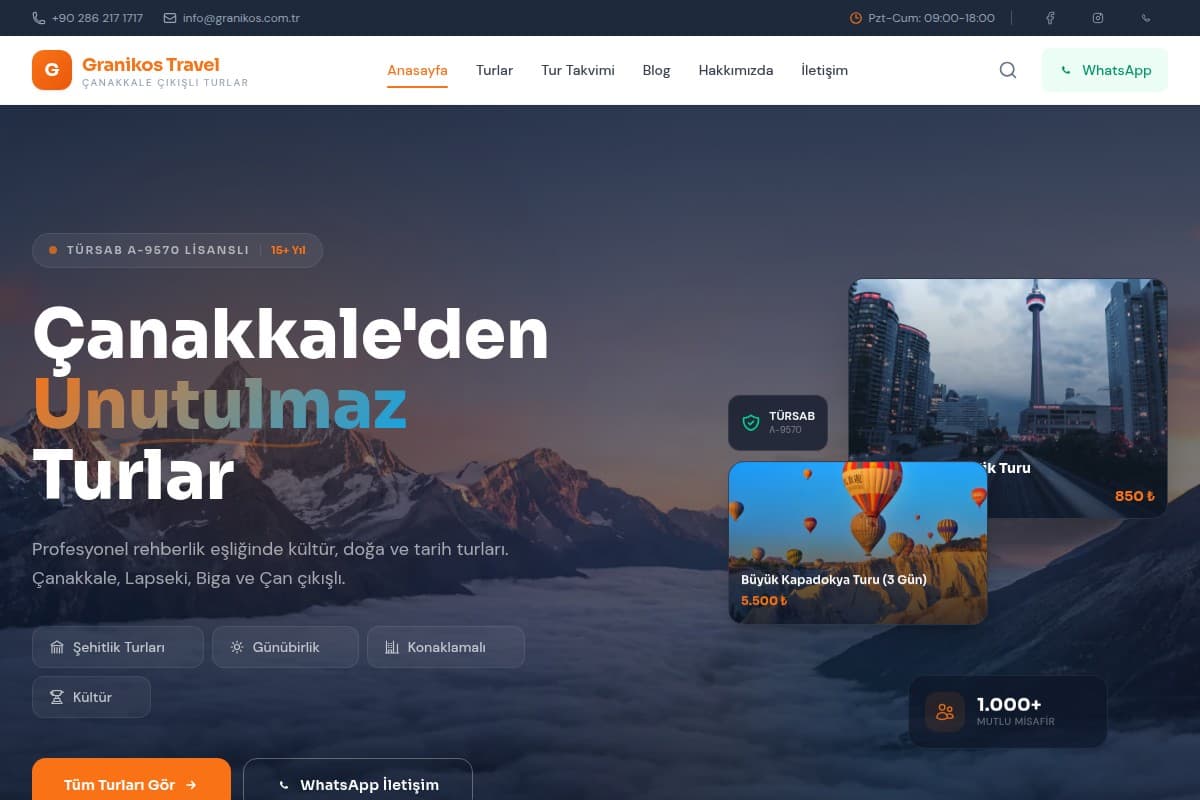 Granikos Travel — Ana Sayfa